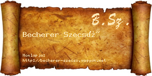 Becherer Szecső névjegykártya